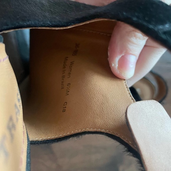 new TRASK Calf Hair Peep Toe Sling Back Booties size 6.5 - Picture 4 of 5